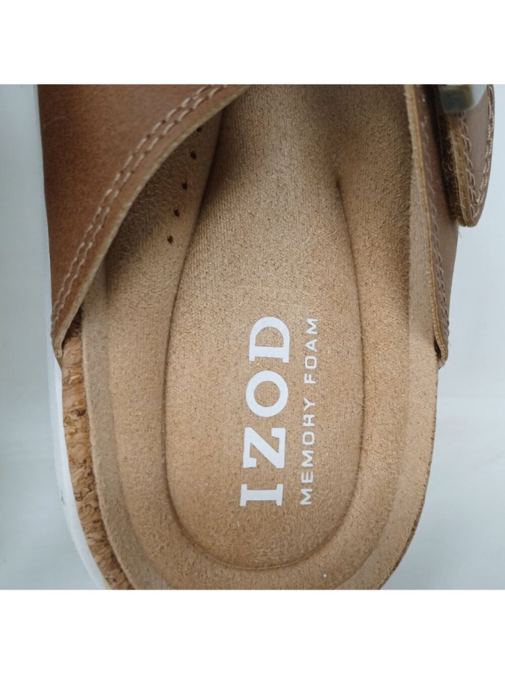 Izod Mens 7M Brown Memory Foam Sandals Adj Buckles Size 7M Casual Chanry #7-7 - Picture 2 of 11